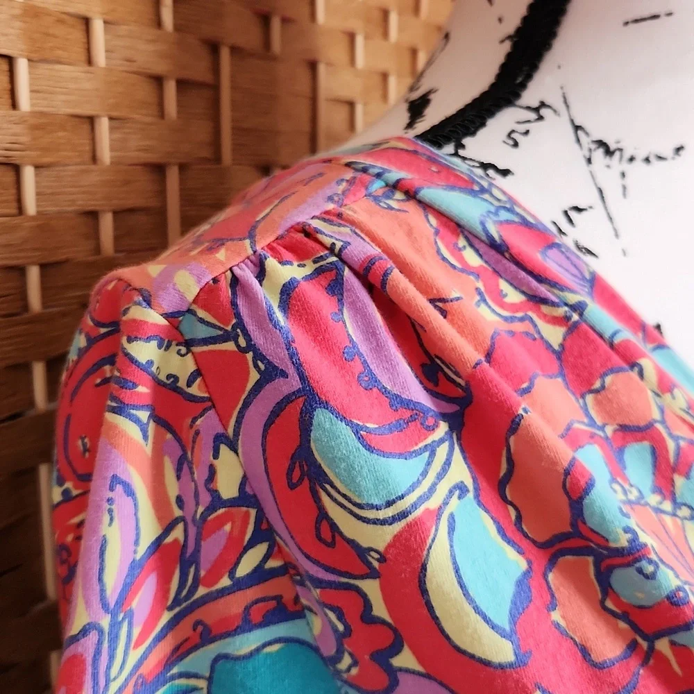 Lilly Pulitzer, Summer, Spring, Adriana Jersey V-neck, Colorful Wrap Maxi Dress - Picture 6 of 9